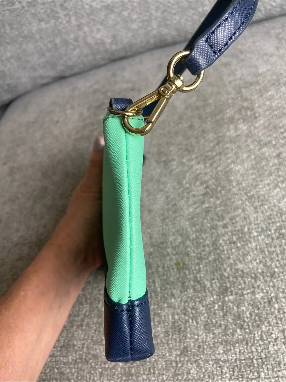 Banana Republic Mint & Navy Colorblock Wristlet
